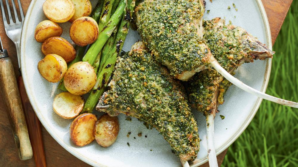 BBQ Lamb Cutlets with Summer Herb Crust